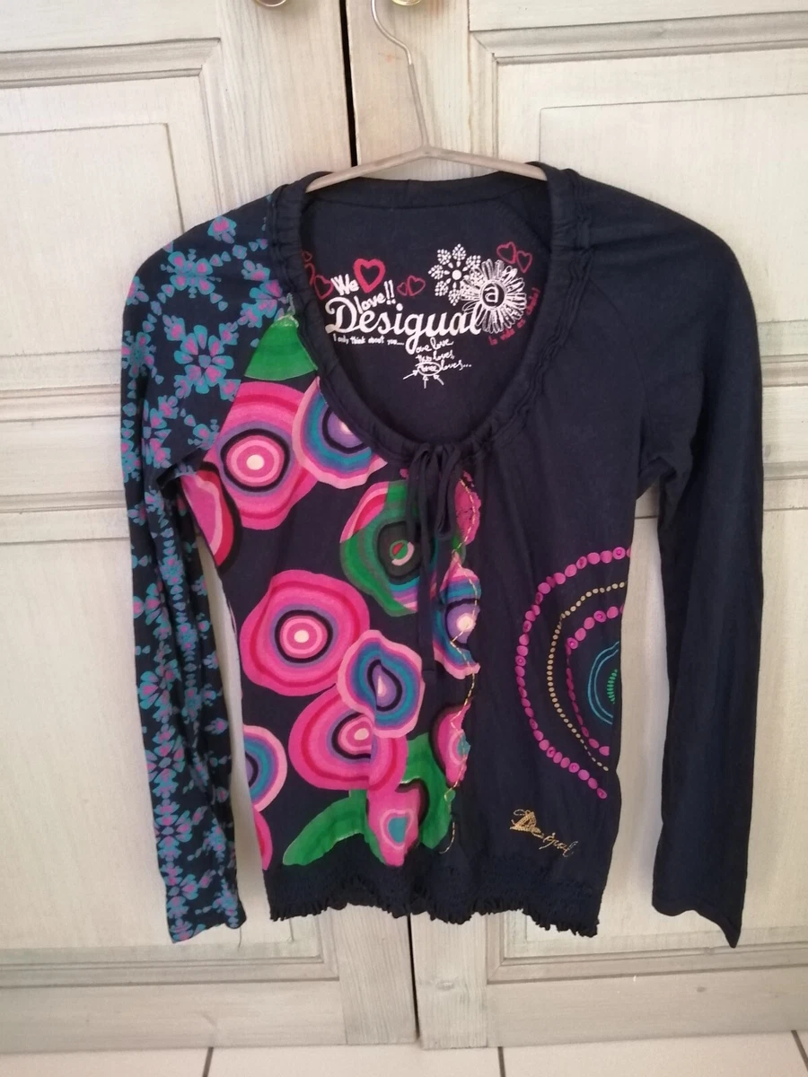 Tunique Desigual Femme - Taille XS/34 - Multicouleur - Col V - Coton - Très Bon état