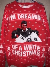 Adult L Scarface I’m Dreaming Of A White Christmas Ugly Sweater Shinesty