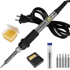 Soldering Iron Gun Kit FLUX Rosin Solder Wire Tips 60W Welding Tool Temperature
