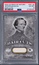2009 Upper Deck UD A Piece of History Hair Cuts Jefferson Davis 3/5 Cut PSA
