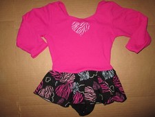 Girls JACQUES MORET dance gymnastics leotard leo w/ attached skirt S Sm 4 - 5