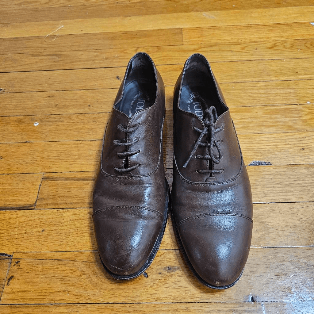 TOD\'S men Dressed shoes dark brown leather lace-up oxford‎ style classical  7.5 TOD\ main image 3