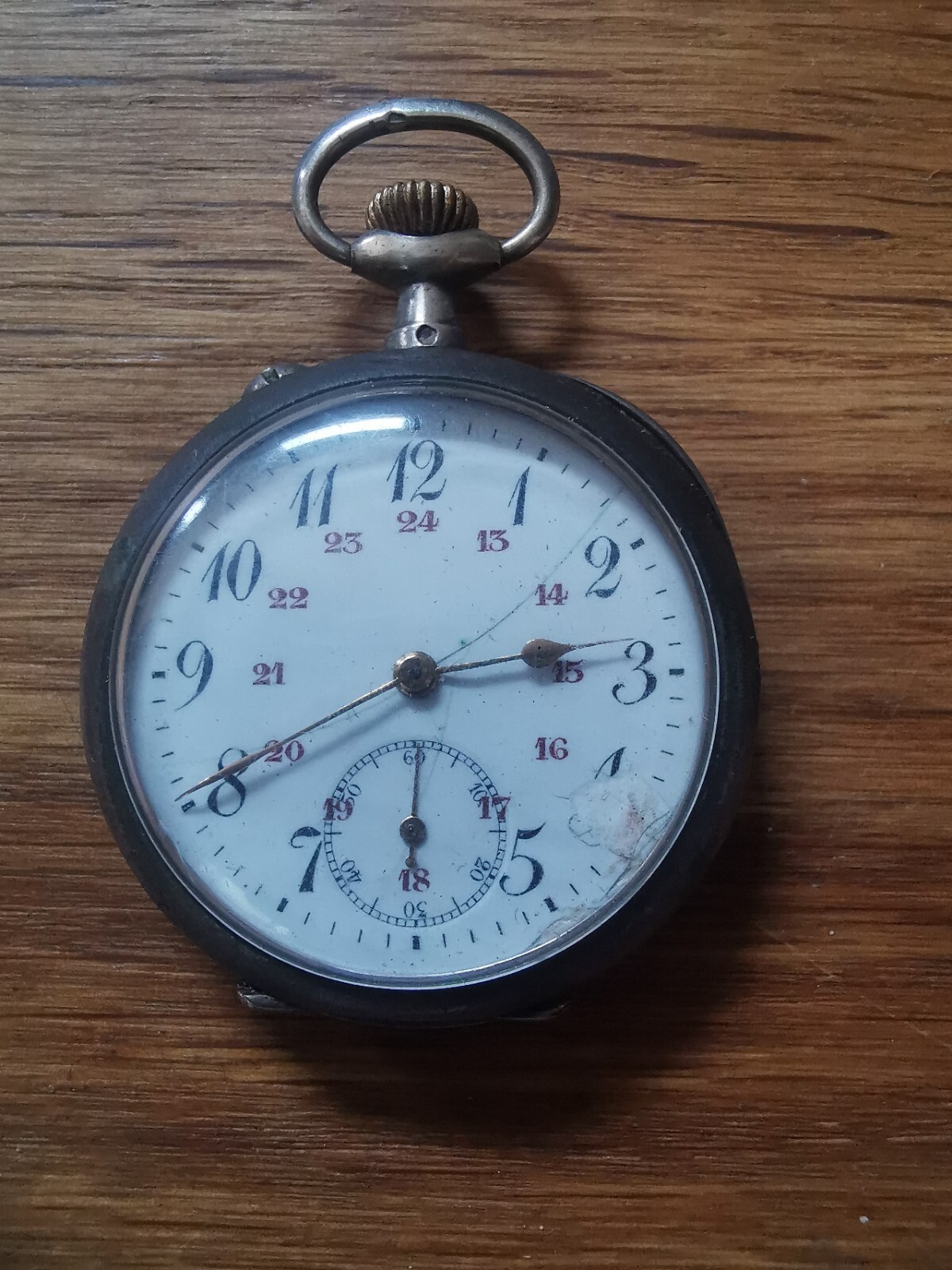 Antique Solid Silver Monogrammed Pocket Watch Wit… - image 2
