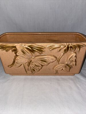 MCM Vintage Planter Lane & Co Van Nuys 1956 Butterflies w/Flowers P-11