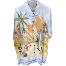 Vintage Disneyland Mickey Mouse surfing Hawaiian shirt men's large