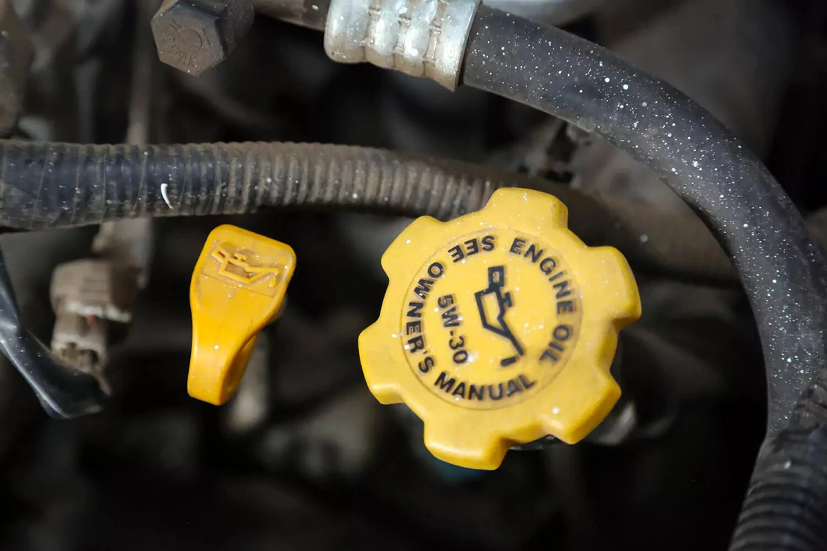An engine oil-filler cap.