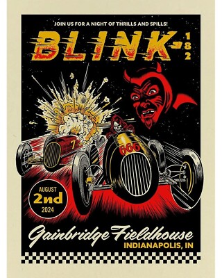 Blink 182 Poster 8/2/2024 Indianapolis IN Signed & Numbered #/50