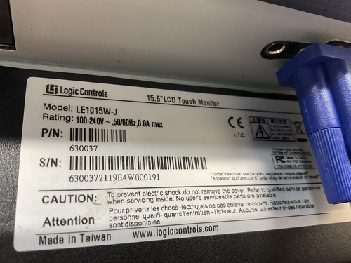 Logic controls LE1015W-J Touch Screen Monitor/JUA02 - Picture 7 of 8