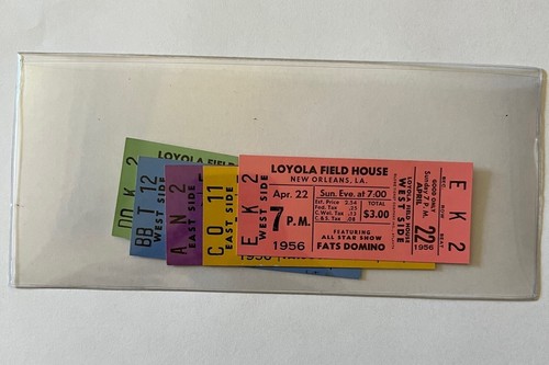 Set 5 biglietti concerto originali Fats Domino Loyola Field House 22 aprile 1956 - Foto 3 di 3