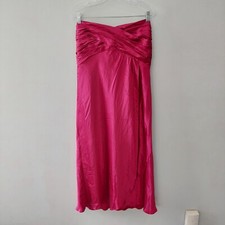 Banana Republic Silk Dress size 16 red strapless flowy lightweight NWT