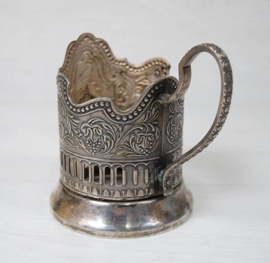 Vintage Collectible USSR PODSTAKANNIK Glass Cup Holder Russian Space Program - Image 3 of 4