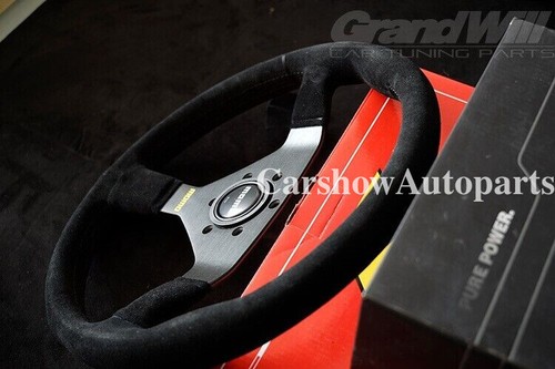 MOMO MonteCarlo 350mm 14' Suede Leather Thickened Spoke Sport Steering Wheel - Picture 3 of 7