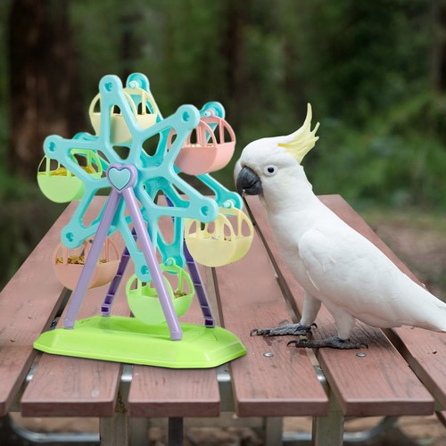 Foraging Wheel Parrot Toy Bird Ferris Wheel Toy Rotating Perch Foraging Feeder - Picture 9 of 9
