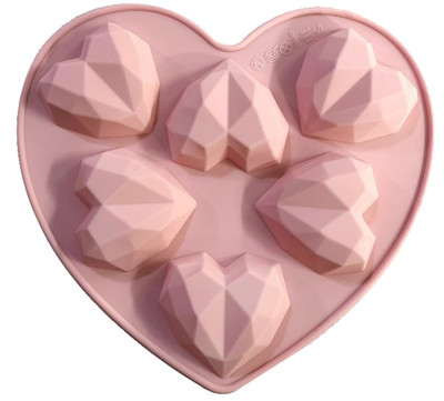 Liebe Herz Silikonform 6 Hohlraum 3D Herz Silikonform Diamant Herz Schokolade