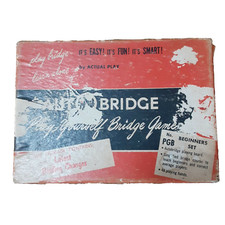 Vintage Auto Bridge Play Yourself Bridge Game beginners set box worn 1959