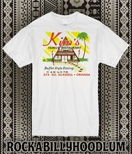 Camiseta Retro Tiki Art 100% Algodón Kim Familia Restaurante Polinesio