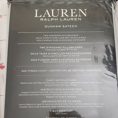 Ralph Lauren Dunham Sateen 300tc 100 Cotton Standard Pillowcases