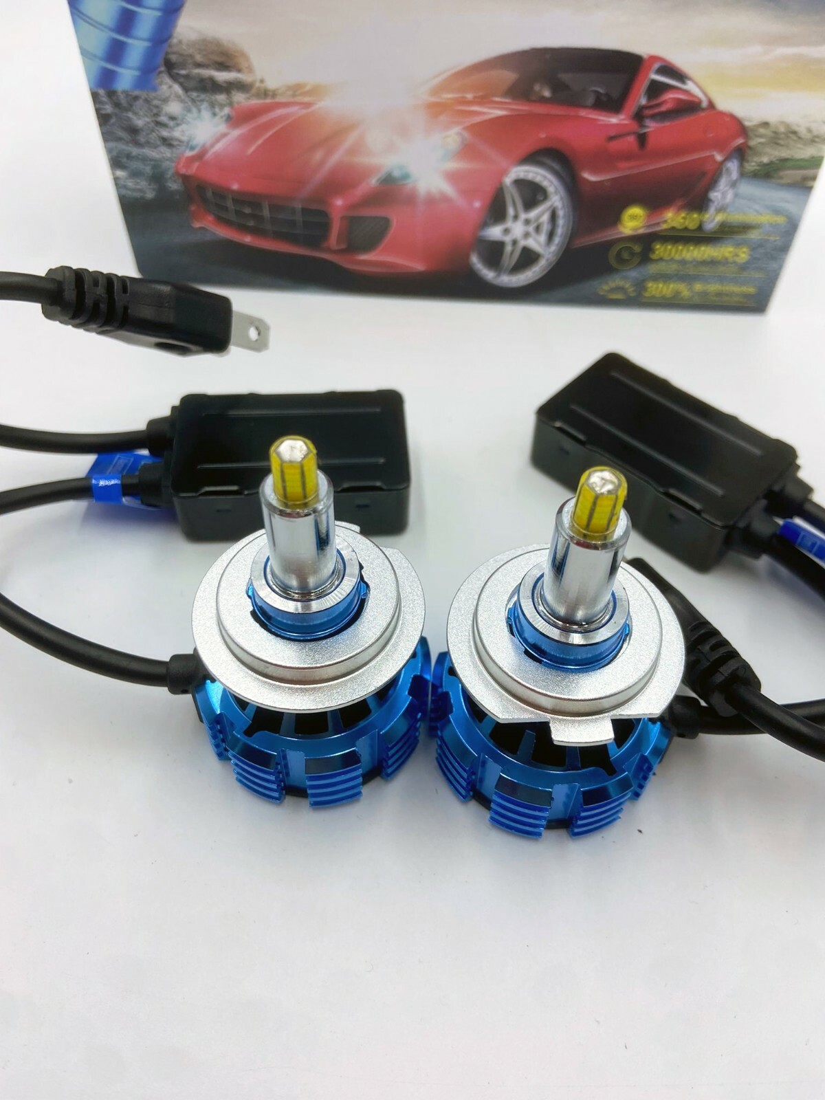 Kit Lampadine LED H7 120W 30000LM 6000K - Sostituzione Alogena 600% Più Luminosa, Fascio Perfetto 1:1, Per Auto