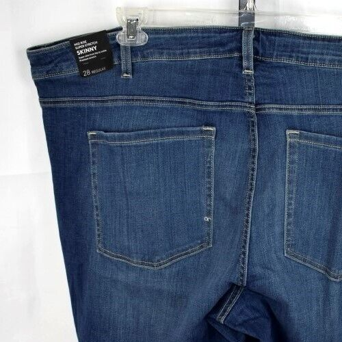 Lane Bryant Skinny Jeans Übergröße 28 Mid Rise Mild Distressed Bündchen Detail Neu mit Etikett - Bild 4 von 5