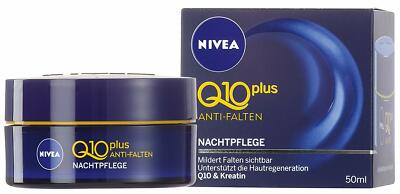 2 x 50 ml  Nivea Q10 Plus Anti Falten Nachtpflege Creme  