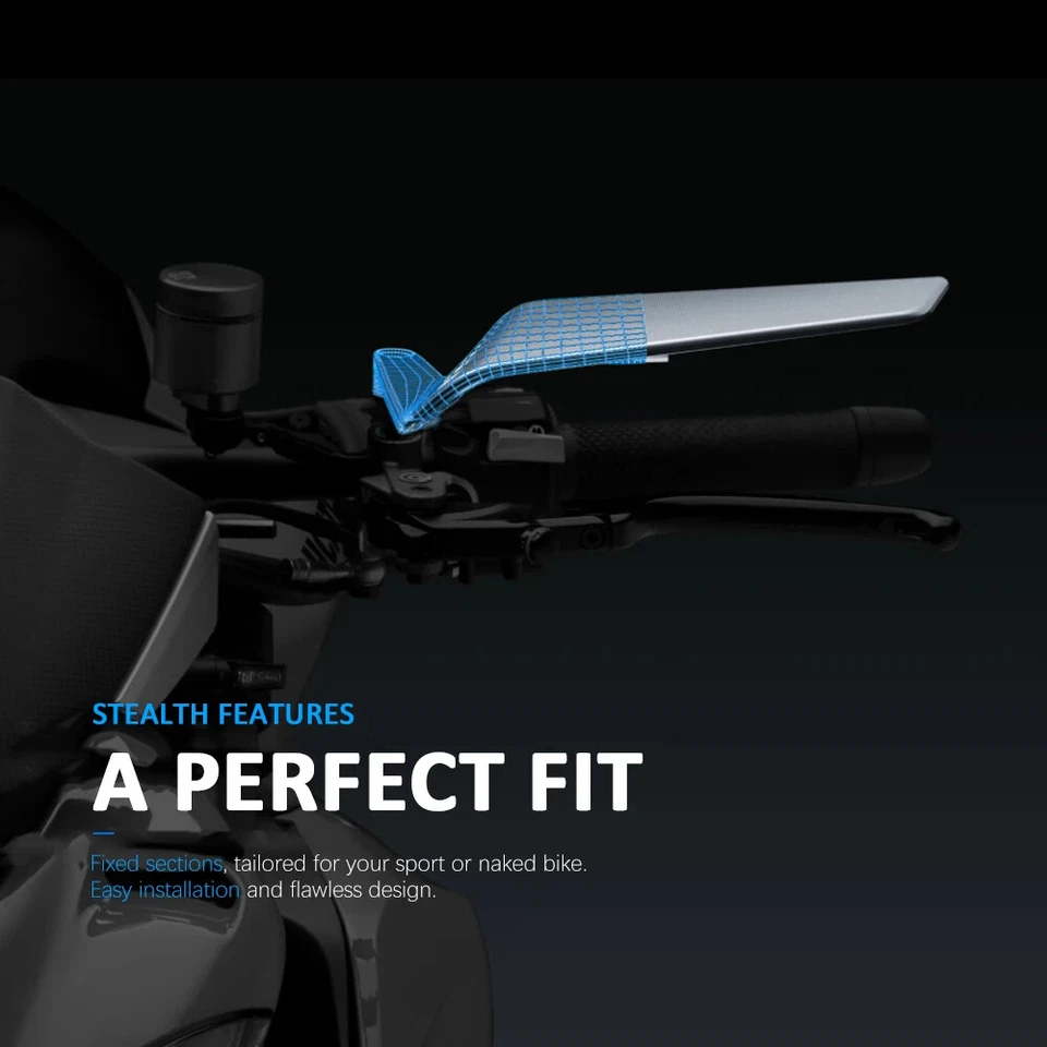 For BMW R NINE T Pure 2017-2024 Rearview Mirrors Rotating Adjustable Wing Mirror - Image 3 of 4