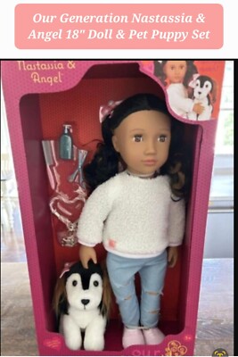 Our Generation Nastassia & Angel 18'' Doll & Pet Puppy Set