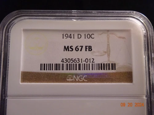 1941-D Mercury Dime NGC MS67 FB