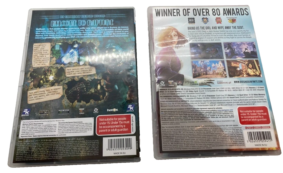 Bioshock, Bioshock Infinite, 2 PC DVD games - Includes manuals - Free Shipping - Image 3 of 3