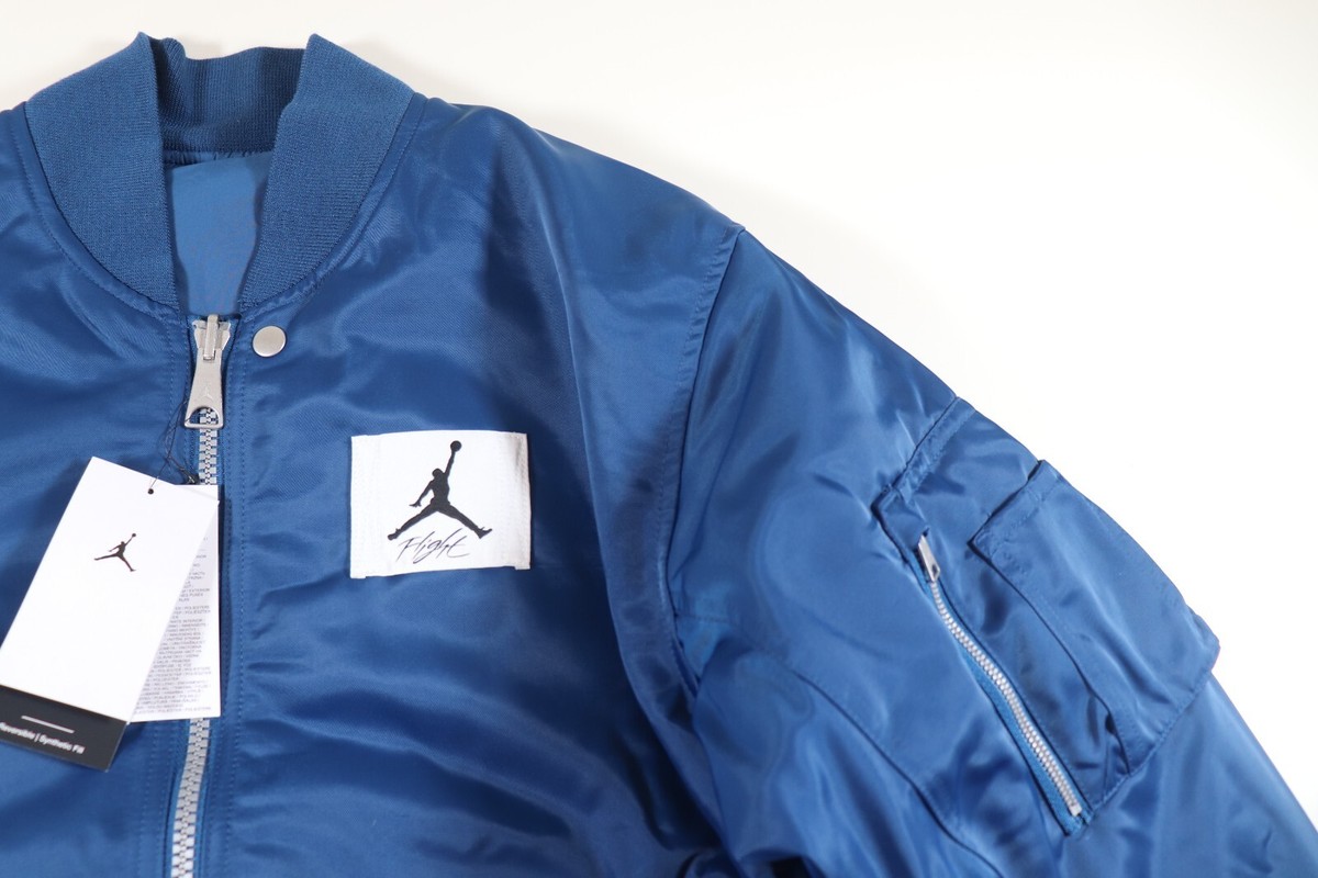 NIKE JORDAN ESSENTIALS WOVEN FULL ZIP BOMBER JACKET BLUE