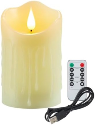 HL Candele LED Ricaricabili Con Telecomando E Timer - Fiamma Onda Calda, 6 Pezzi