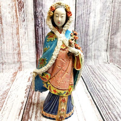 Chinese Porcelain Figurine, Lady in Winter Coat. By famous master Lin Weidong.