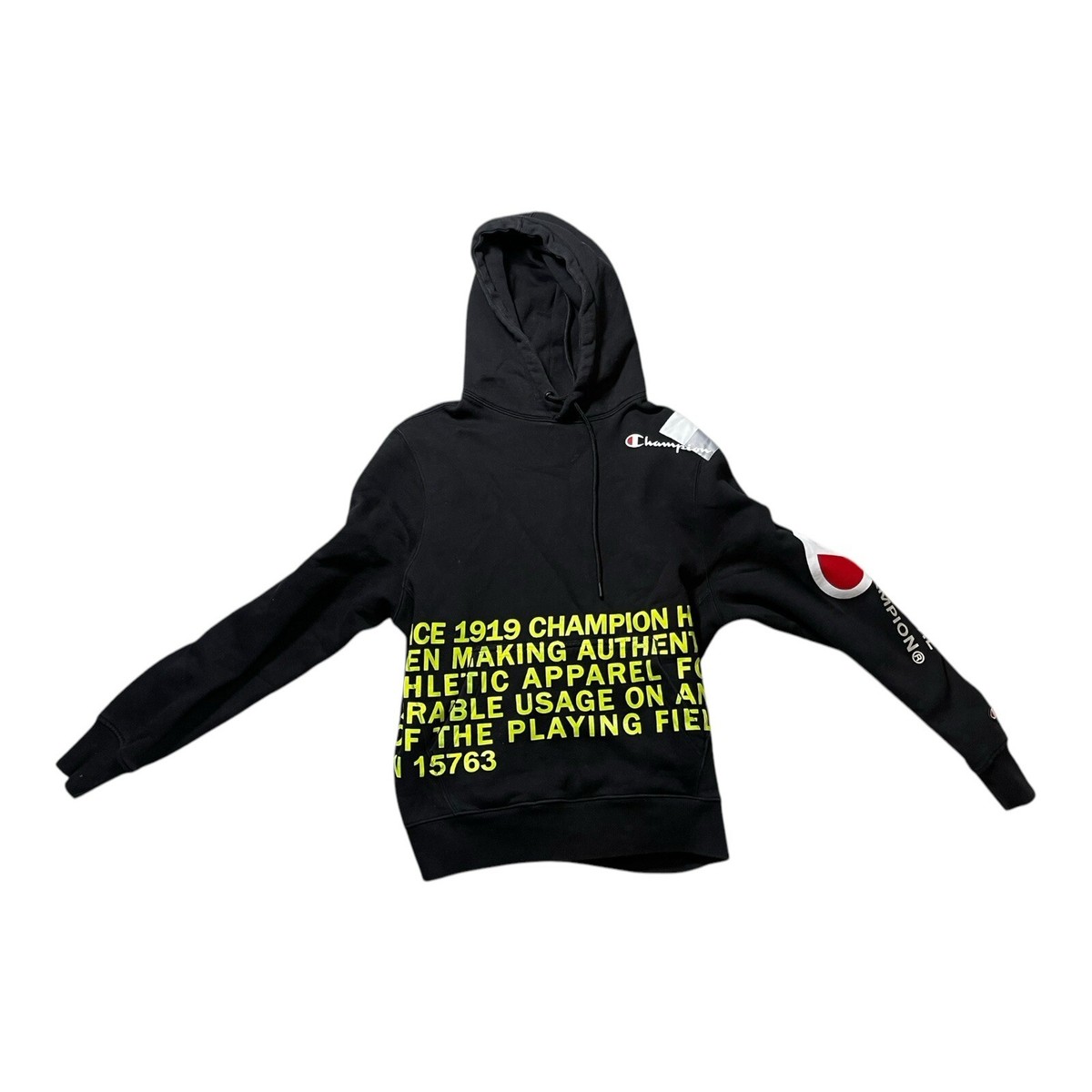 Champion Hoodie Mens M Black Fleece Behind the Label 1919 Pullover