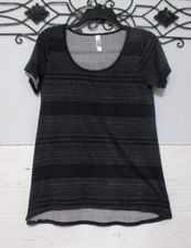 LuLaRoe Knit Top Size S Multicolored Striped Short Sleeve Scoop Neck