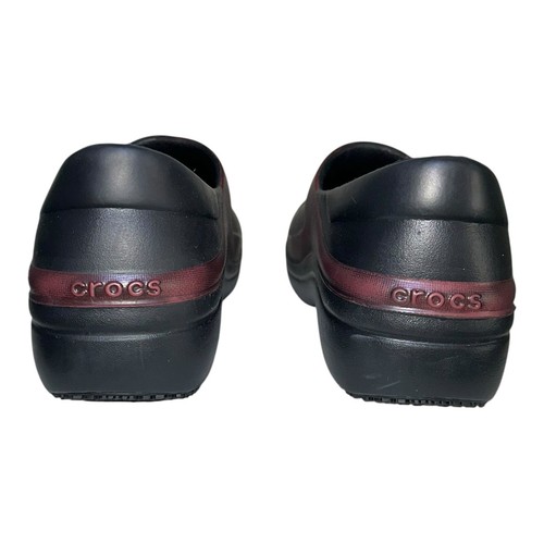 Zoccoli slip on Crocs Neria Pro II donna taglia 8 scarpe bordeaux 205710 - Foto 4 di 7