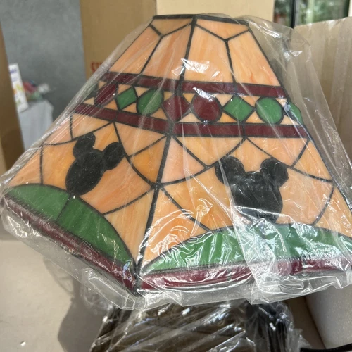 Vintage Rare Disney Mickey Mouse Tiffany Style Lamp Stained Glass Pattern Htf