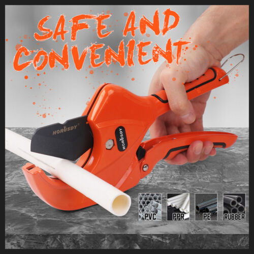 64mm Ratchet Pipe Duct Cutter Plastic PVC Tube Cutting Deburring Tool 2 - 1/2" - Picture 9 of 10