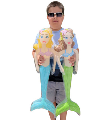 Cool Colorful Inflatable Mermaids (About 33'') 2 Pack -Blond and Brunette Mermaid