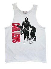 Vintage 90s CARL LEWIS King Carl Tank Top White TSF Sportswear Made In USA Sz L