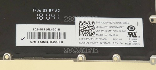 Nuevo para Lenovo ThinkBook 14-IIL Tipo 20SL 14-IML Teclado Retroiluminado Gris EE. UU. - Imagen 2 de 3