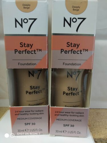 BOOTS N07 STAY PERFECTION FOUNDATION 60ml DEEPLY HONEY MEDIUM COVERAGE SPF30 NEW - Picture 6 of 12