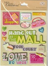 RARE! K & Company 3D MALL STICKER MEDLEY Shopping Theme 58831jb Fast FREE ship!