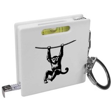 'Gibbon On Rope' Keyring Tape Measure / Spirit Level Tool (KM00038466)