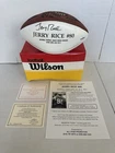Jerry Rice 49ers Signed Football LE 245/500 Deflated W/COA, Invitation & Flyer.