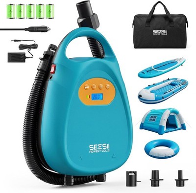Seesii SUP Electric Paddle Board Air Pump 20PSI Rechargeable Cordless SUP Pump