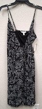 Nine West Dress Womens S Black & White Adjustable Strappy V-Neck Wrap Around NEW