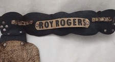 Vintage 1950's Roy Rogers Jeweled Cap Gun Leather Holster And Belt