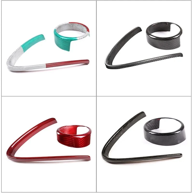 Capa de grade de para-choque dianteiro de fibra de carbono real para Alfa Romeo Giulia 2017-2020 - Imagem 2 de 4