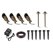 Elitco Lighting KIT10402 Aera Cast Brass Landscape Lighting Full Starter 1 Ki...