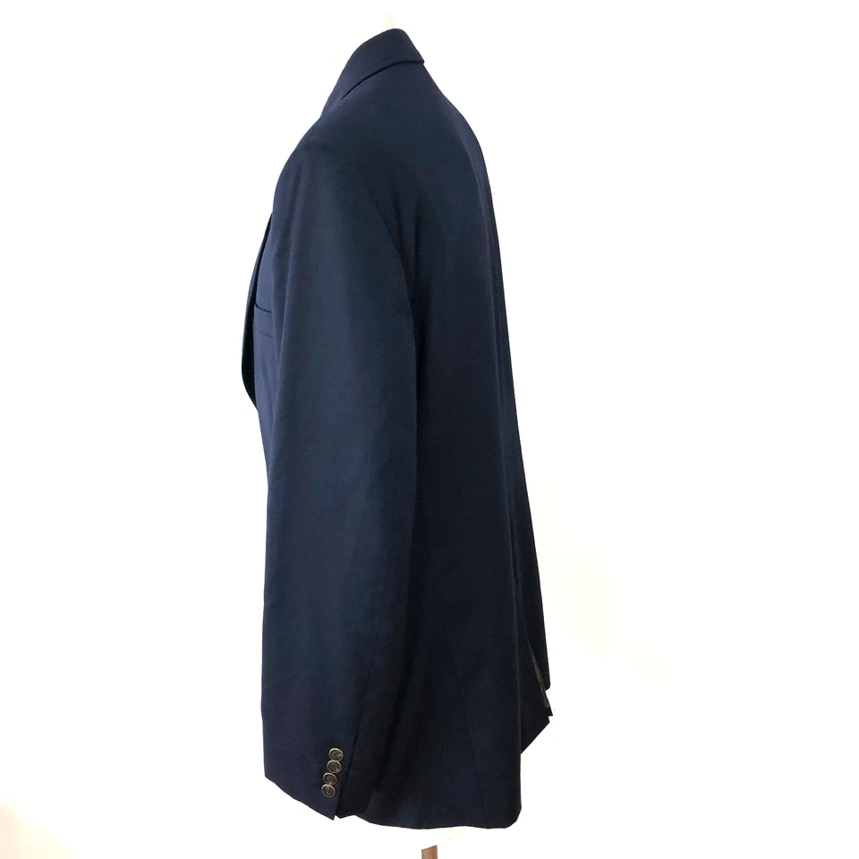 Joseph & Feiss Gold 41 L Long Wool Button Blazer Sport Coat Jacket Blue - Image 2 of 4