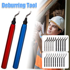 Expert Hand Deburring Tool & 10/20 High-Speed Steel Spare Blades Set Hole Deburr
